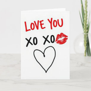 Carte sentimentale Je t'aime Xo Xo