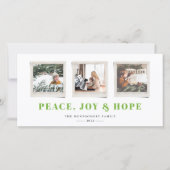 Carte Sentiments gais Snapshot Green Holiday Card (Devant)