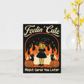 Carte Sentiments Mignons Peut Maudire Plus Tard Hallowee (Fleur jaune)