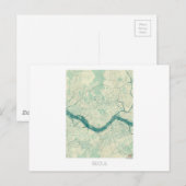 Carte Séoul Aquarelle Vintage bleue (Devant / Derrière)