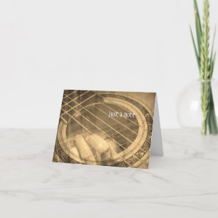 Carte Sepia guitare abstraite juste une note de bienvenu