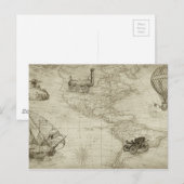 Carte Sepia Old Antique Vintage États-Unis (Devant / Derrière)