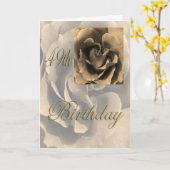 Carte Sepia Rose Joyeux 49ème anniversaire (Fleur jaune)
