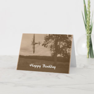 Carte Sepia Spitfire Joyeux Anniversaire