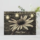 Carte Sépia Toned Conflower sous Jar Lights Merci (Debout devant)