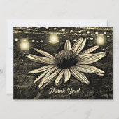 Carte Sépia Toned Conflower sous Jar Lights Merci (Devant)