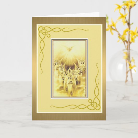 Carte Sept dons de l'Esprit Saint Confirmation (Fleur jaune)