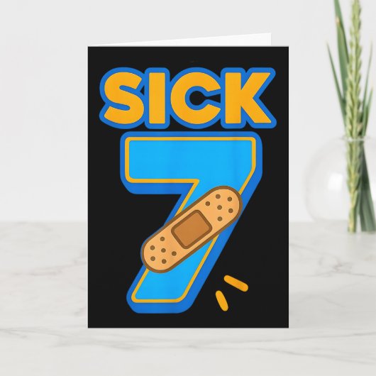 Carte Sept Malade Mème Six Sept Malade 7 Anniversaire Dr (Devant)