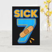 Carte Sept Malade Mème Six Sept Malade 7 Anniversaire Dr (Fleur jaune)