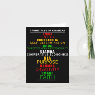 Carte Sept Principes De Kwanzaa Christmas Afro-america