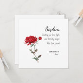 Carte September Aster Personalized Birthday (Devant/Arrière en situation)
