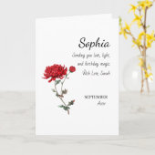 Carte September Aster Personalized Birthday (Fleur jaune)
