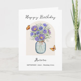 Carte September Birth Month Flower Birthday