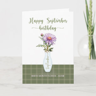 Carte Septembre Anniversaire Aster Birth Mois Flower