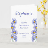 Carte Septembre Anniversaire Mois de naissance Aster Fle (Fleur jaune)