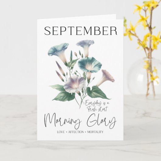 Carte Septembre Anniversaire Mois de naissance Fleur Mat (Fleur jaune)