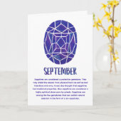 Carte Septembre Birthstone Sapphire Anniversaire (Fleur jaune)