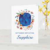 Carte Septembre Sapphire Birthstone Birthstone Fleurs sa (Fleur jaune)