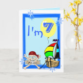 Carte Septième anniversaire (Fleur jaune)