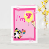 Carte Septième anniversaire (Fleur jaune)