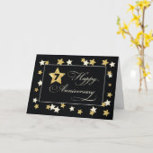 Carte Septième anniversaire de l'employé Effet or noir (Fleur jaune)
