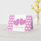 Carte sera-tu à moi cookies découpés à la Saint-Valentin (Fleur jaune)