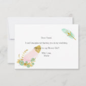 Carte Seras-Tu Ma Demoiselle D'Honneur Boho Rose Et Or (Dos)