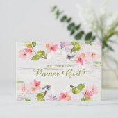 Carte Seras-Tu Ma Demoiselle D'Honneur Fleurs Roses Rust (Debout devant)