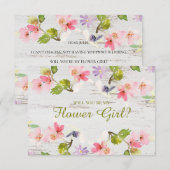 Carte Seras-Tu Ma Demoiselle D'Honneur Fleurs Roses Rust (Devant / Derrière)