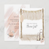 Carte Seras-tu ma demoiselle d'honneur Moderne Bohème Ro (Devant / Derrière)