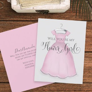 Carte Seras-tu ma Demoiselle d'Honneur Robe Rose Mariage
