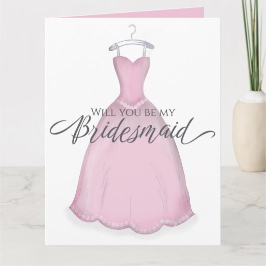 Carte Seras-tu ma demoiselle d'honneur simple robe Vinta (Devant)