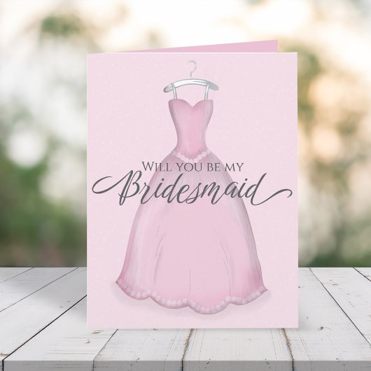 Carte Seras-tu ma robe Vintage rose