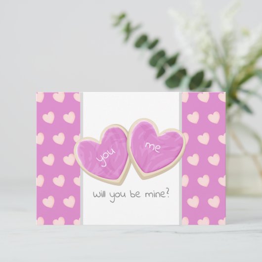 Carte seras-tu ma Saint-Valentin message de biscuits (Debout devant)