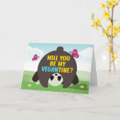 Carte Seras-tu ma végantine ?, Saint-Valentin végane  (Fleur jaune)