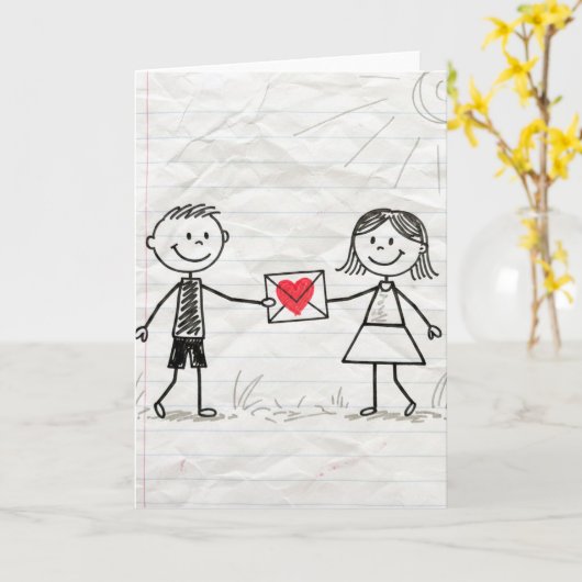 Carte Seras-tu mon Valentin - (Fleur jaune)