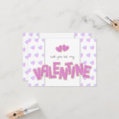 Carte seras-tu mon valentin biscuits découpez (Devant/Arrière en situation)