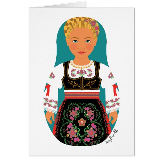 Carte Serbe Blonde Matryoshka (Devant)
