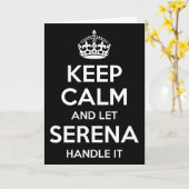 Carte Serena Keep Calm Personalized Name Funny Birthday (Fleur jaune)