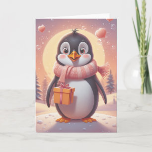 Carte Serenade d'anniversaire de pingouin