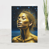 Carte Serene Ethereal Woman under the Stars Blank (Devant)