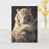Carte Serene White Tiger Card – Comfort & Reflection (Fleur jaune)