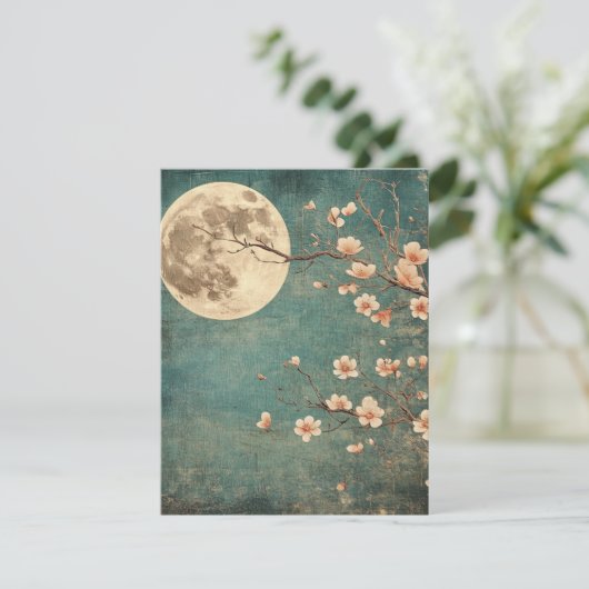 Carte Sérénité de la fleur de cerisier sur la Lune (Debout devant)