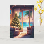 Carte Sérénité de Noël côtière (Fleur jaune)