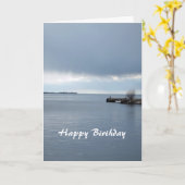 Carte sérénité du lac, joyeux anniversaire (Fleur jaune)