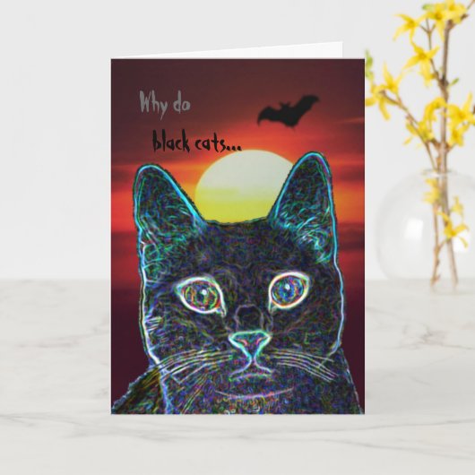 Carte Sérénité en tant que chat noir -- customisé (Fleur jaune)