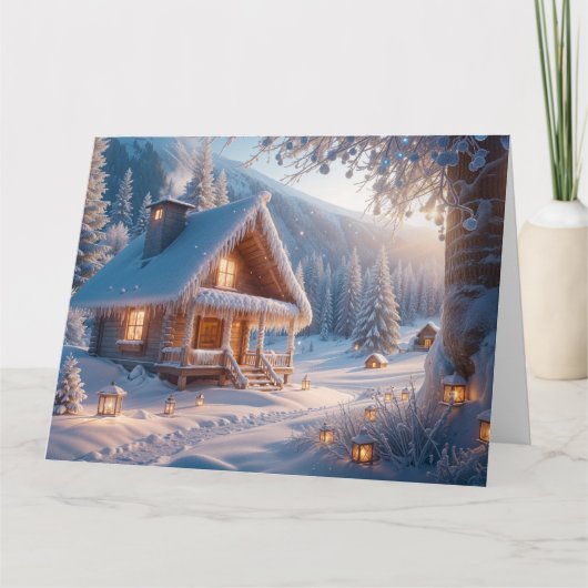 Carte Sérénité neigeuse : Vœux chaleureux pour une nouve (Devant)