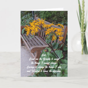 Carte Sérénité Prière Jardin Banc Floral