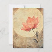 Carte Sérénité rose Fleur et Lune (Devant)