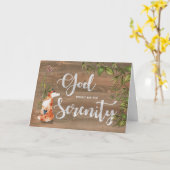 Carte Serenity 12 Step Recovery with Fox on Wood (Fleur jaune)